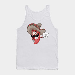 Cute Pepper with Sombrero Tank Top